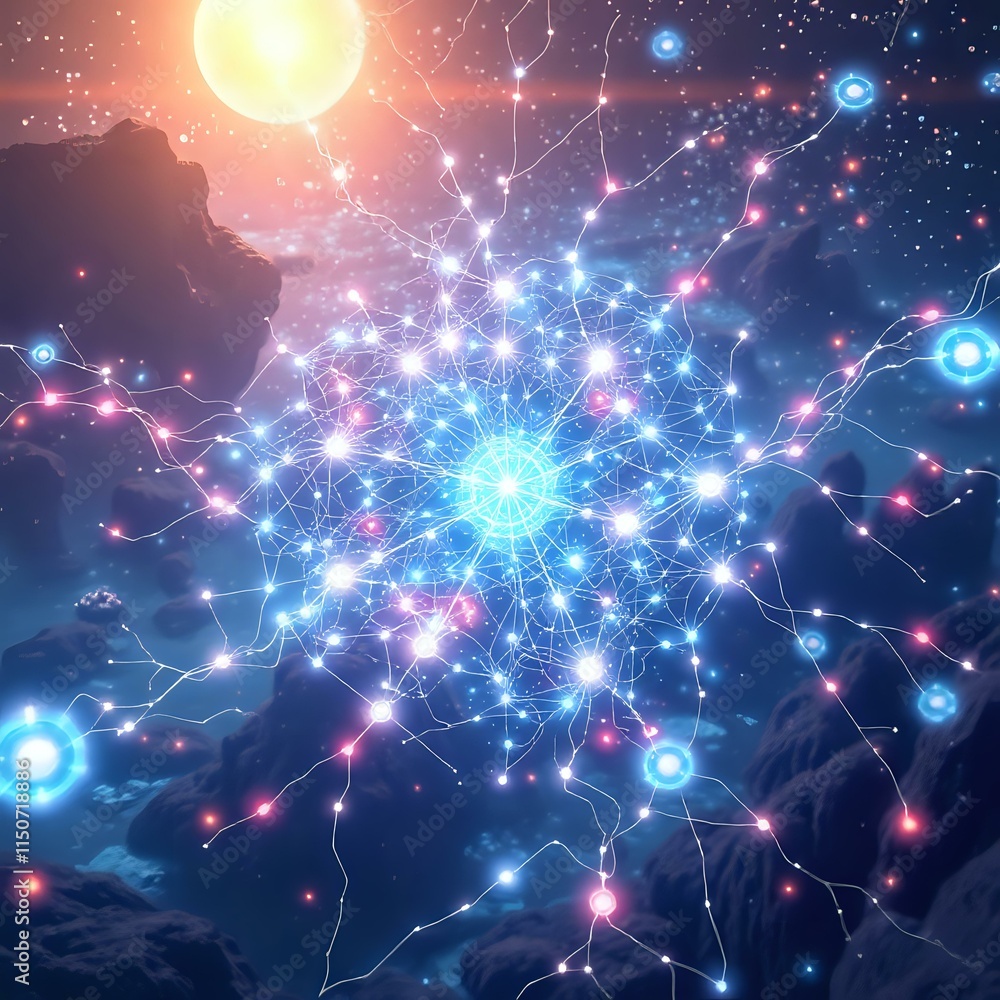 Obraz premium Cosmic Constellation: Stars & Planets in Deep Space