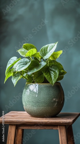 Succulent plant in a decorative pot illuminated by sunlight indoors