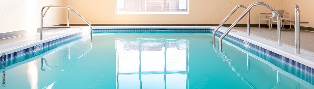 Fototapeta premium Aquatic therapy session in a specialized pool, comprehensive care, joint recovery