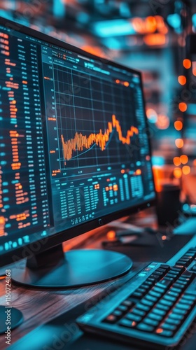 Visual representation of data trends in a digital financial market analysis e...