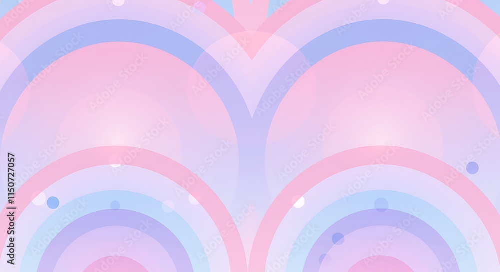 Fototapeta premium Soft pastel rainbow colored abstract background with gradient arches and bokeh, concept for graphic design, digital art and creative template
