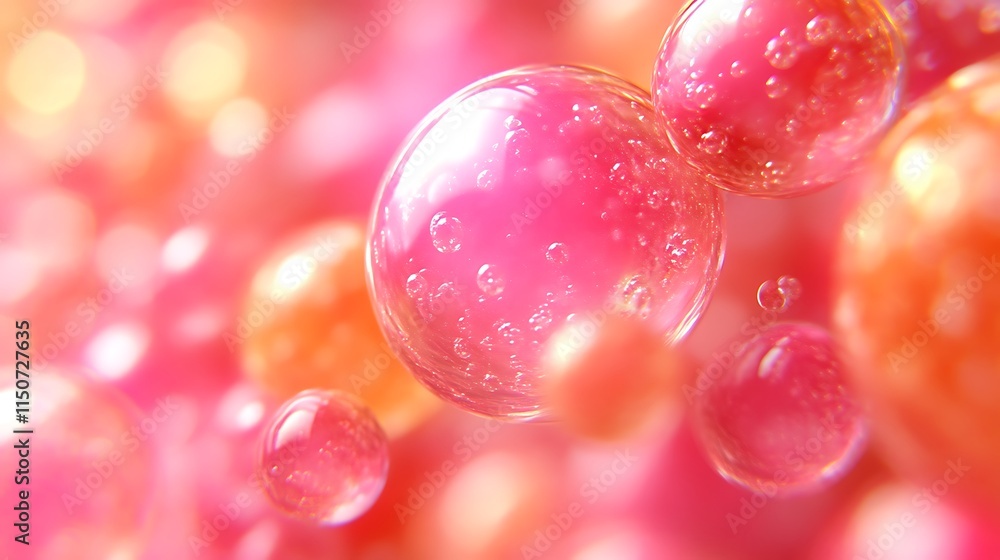 Pink and Orange Bubbles Abstract Background Pink and Orange Bubbles Abstract Background