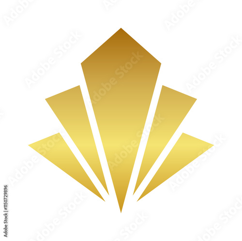 Shiny gold art deco embellishment