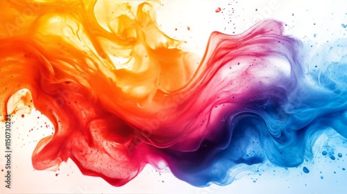 Vivid swirls of orange, pink, and blue creating a colorful abstract painting ...