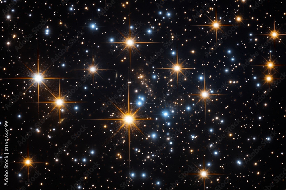 Night sky filled with stars over a tranquil landscape at dusk Night sky filled with stars over a tranquil landscape at dusk