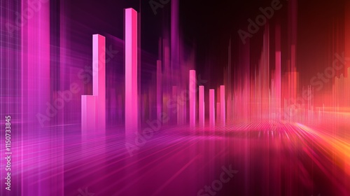 Wallpaper Mural Abstract Vibrant Background with Vertical Shapes and Light Effects Torontodigital.ca