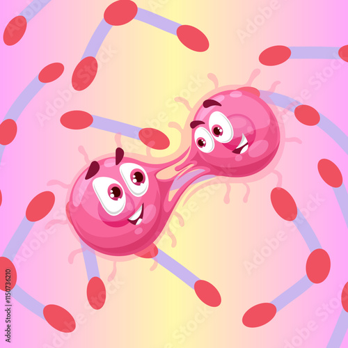 Health is expensive, illustration of the process of cell division in the body, body rejuvenation