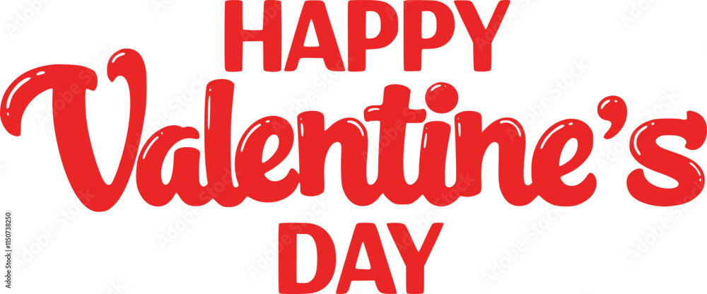 Lettering Happy Valentines Day banner. Valentines Day greeting card template with typography text happy valentine`s day and red heart and line on background. Vector illustration Lettering Happy Valentines Day banner. Valentines Day greeting card template with typography text happy valentine`s day and red heart and line on background. Vector illustration