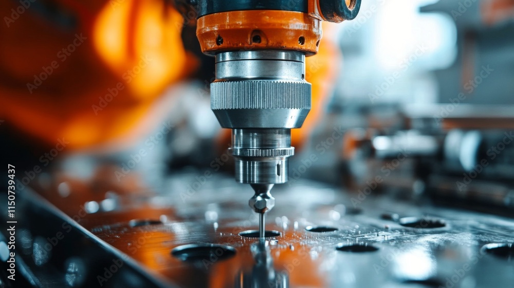 Precision metal cutting in a modern workshop with sparks flying during fabrication process Precision metal cutting in a modern workshop with sparks flying during fabrication process