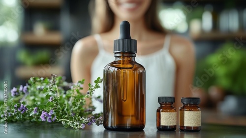 Essential oils displayed in a cozy indoor setting with natural light