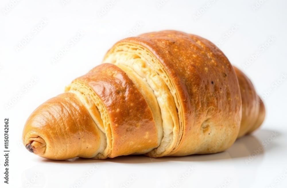Croissant on a white background. Fresh pastries. French butter croissant. Croissant on a white background. Fresh pastries. French butter croissant.