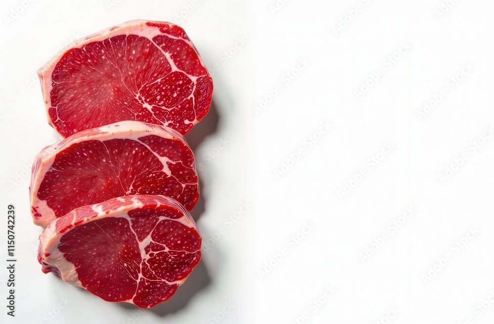 Fototapeta premium meat, raw, beef, steaks, fresh, Veal, medallions, food, red, steak, ingredient, closeup, fat, meal, dinner, red meat, slice, freshness