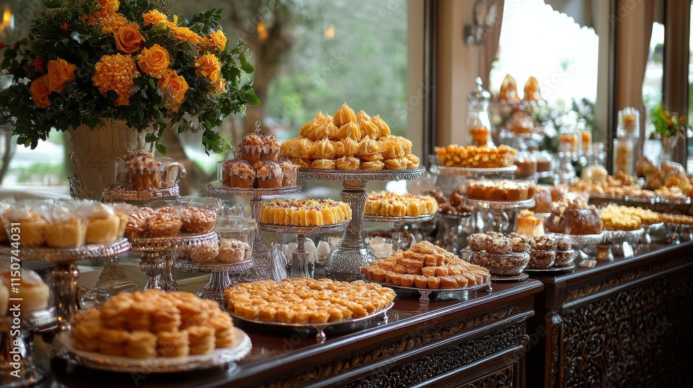 Display of assorted pastries in a bakery showcasing diverse flavors and textures Display of assorted pastries in a bakery showcasing diverse flavors and textures