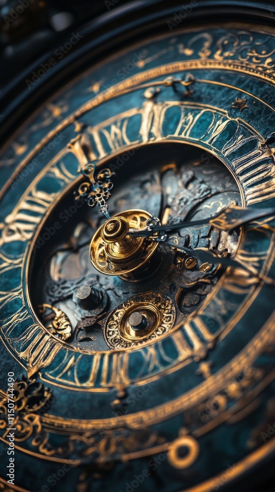 Obraz premium Intricate design of a vintage clock showcasing craftsmanship and elegance in crafts