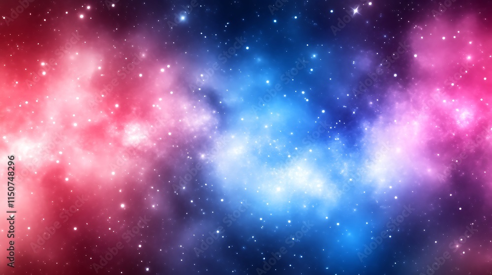 A cosmic nebula showcasing vibrant pink and blue hues A cosmic nebula showcasing vibrant pink and blue hues