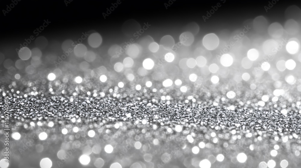 Sparkling Silver Glitter Background With Bokeh Lights Sparkling Silver Glitter Background With Bokeh Lights