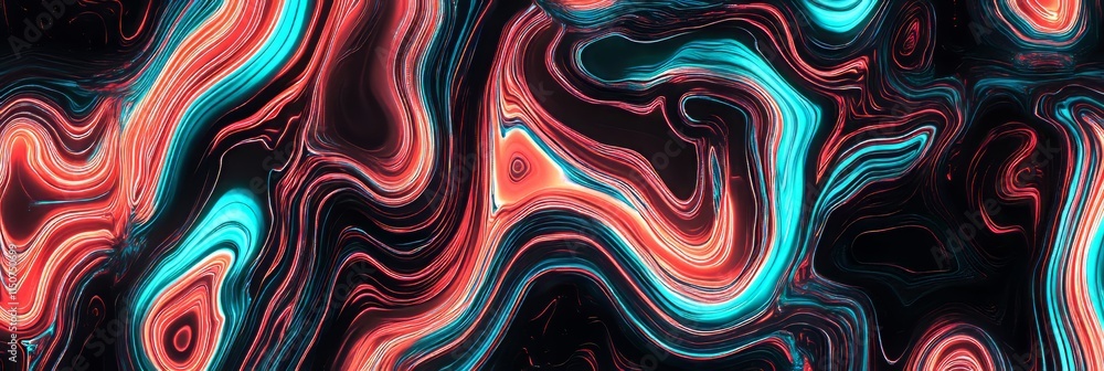 Obraz premium Elegant and abstract risographic illustration of swirling water in various tones, creating a sense of fluidity and motion. Stock