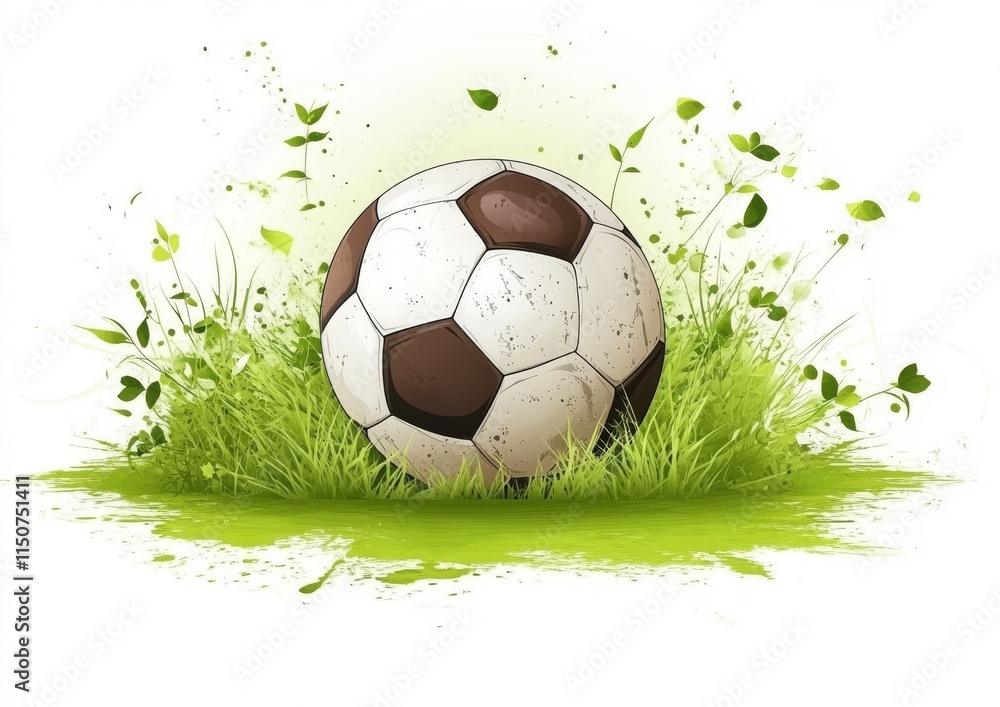 Fototapeta premium soccer ball on grass