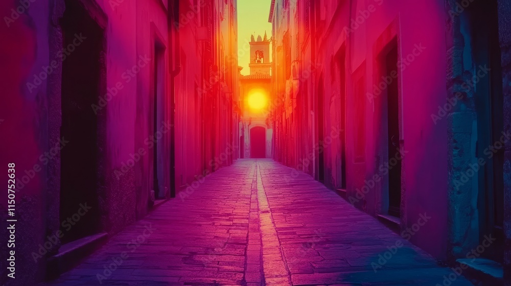 At twilight, a deserted city alley with gothic architecture comes to life through digital artwork, summoning an ancient ruins fantasy illustration. At twilight, a deserted city alley with gothic architecture comes to life through digital artwork, summoning an ancient ruins fantasy illustration.