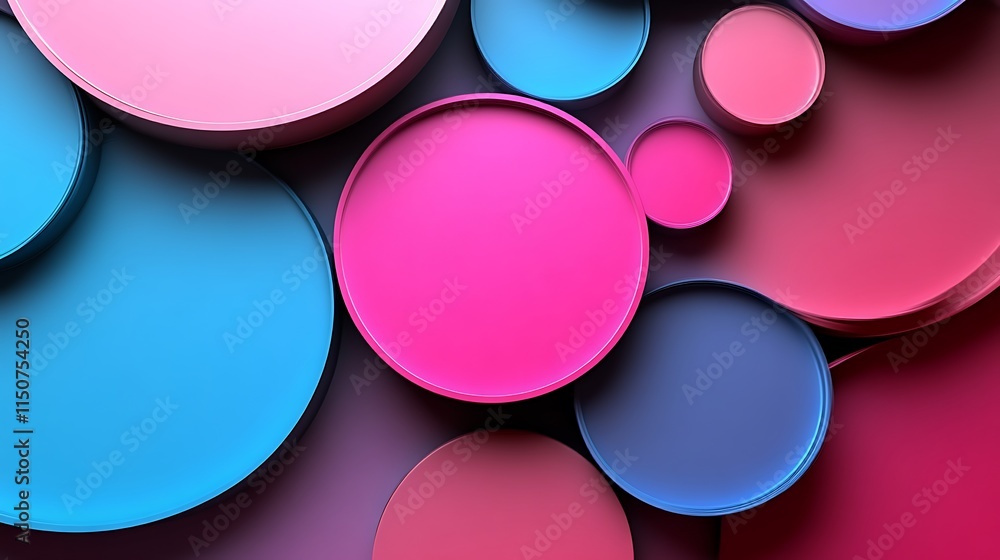 Abstract Colorful Circles Overlapping Design Abstract Colorful Circles Overlapping Design