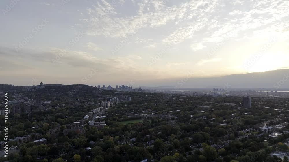 sunset over the city