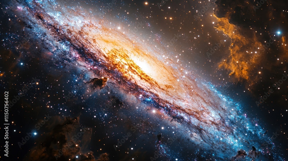 Stunning Galaxy in Deep Space with Vibrant Colors and Cosmic Details Stunning Galaxy in Deep Space with Vibrant Colors and Cosmic Details