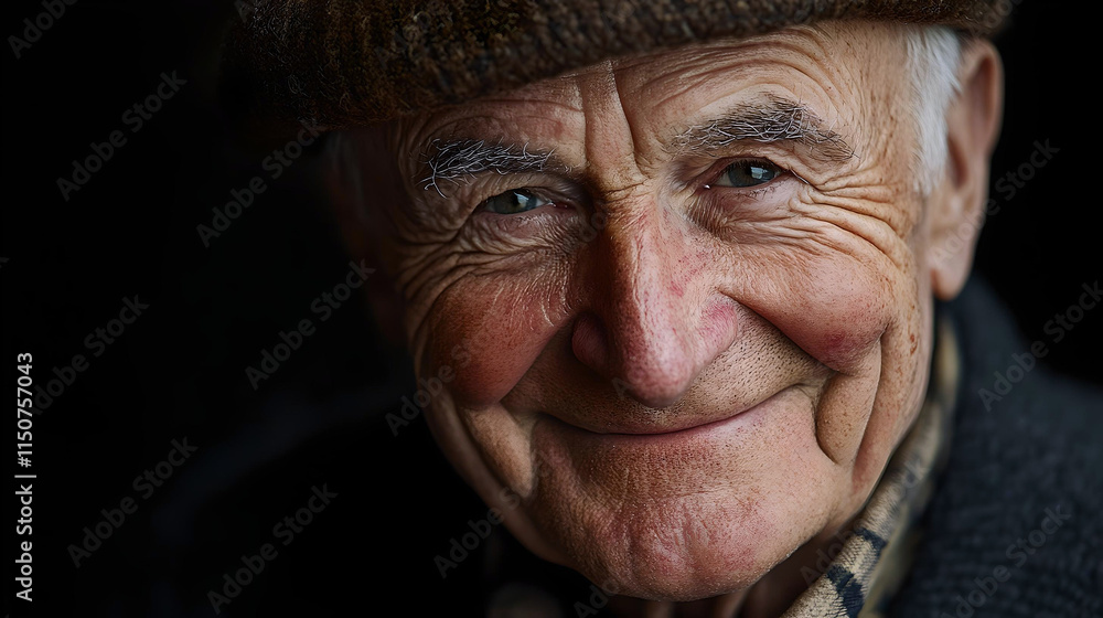 Elderly Man Smiling in a Close-Up Portrait
Elderly Man Smiling in a Close-Up Portrait
