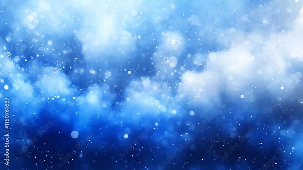 Fototapeta premium Abstract Blue Winter Background with Sparkling Snow