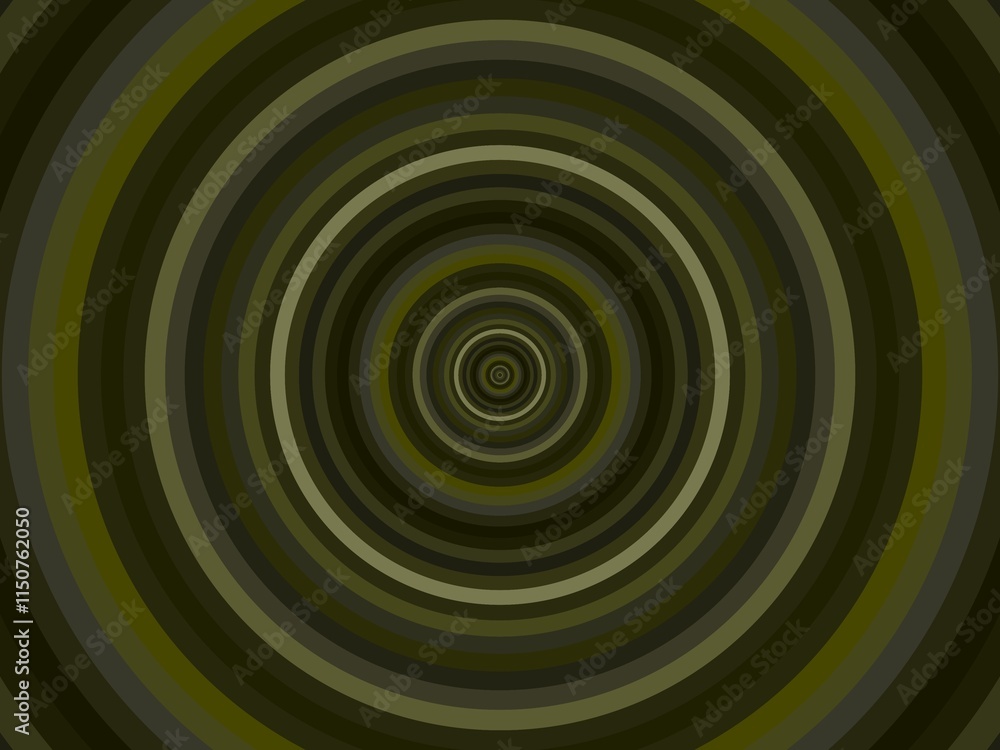 Obraz premium Abstract concentric circles in muted olive green shades