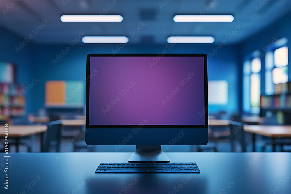 Naklejka premium Modern Computer in a Classroom Setting