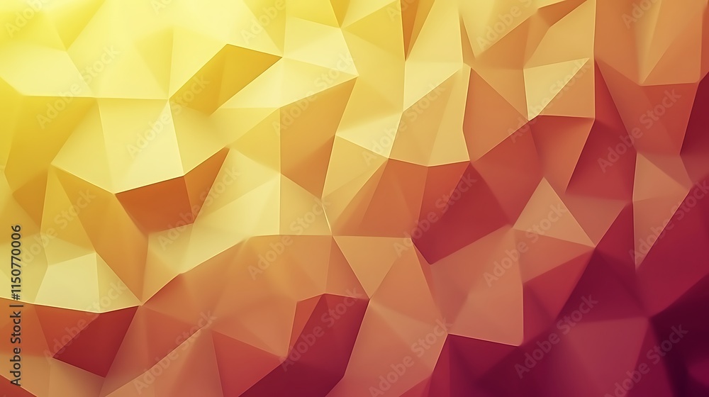 Abstract Low Polygonal Background With Warm Color Gradient Abstract Low Polygonal Background With Warm Color Gradient