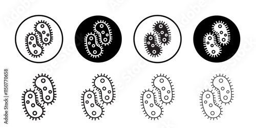 Bacteria icon Flat art in black and white isolated