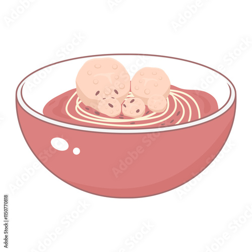 Indonesian Bakso: Tasty Meatball Illustration in Vector Art