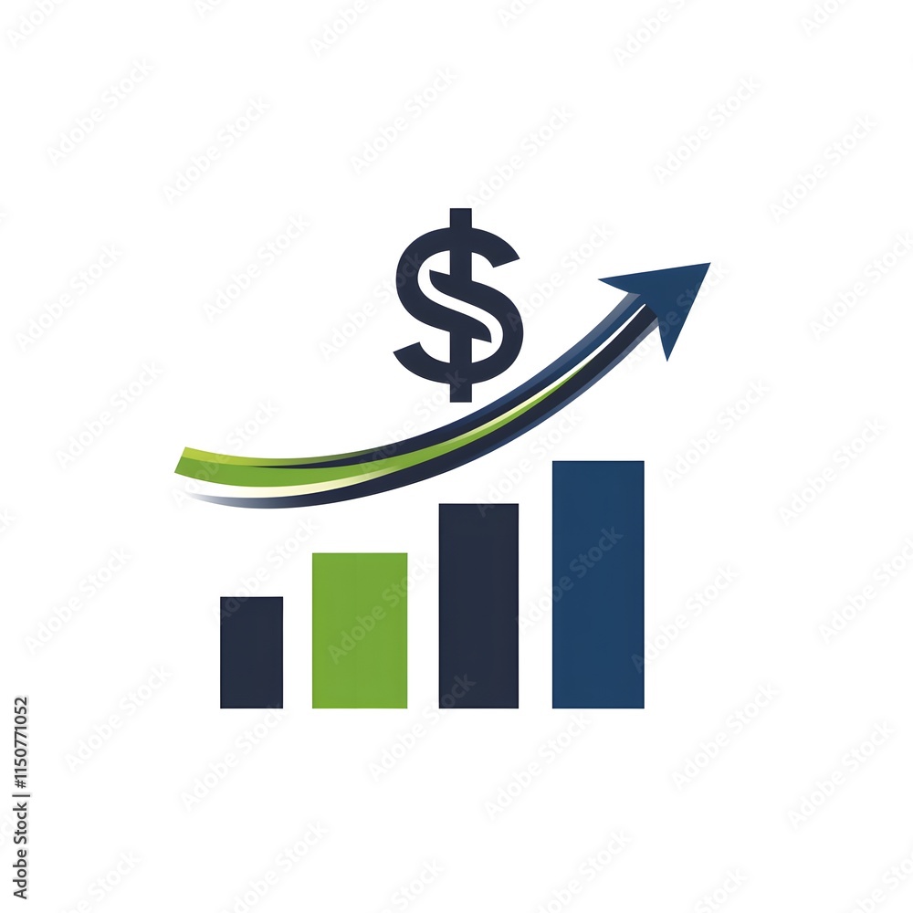 Abstract green and blue dollar sign logo, representing finance, investment, and economic growth Abstract green and blue dollar sign logo, representing finance, investment, and economic growth