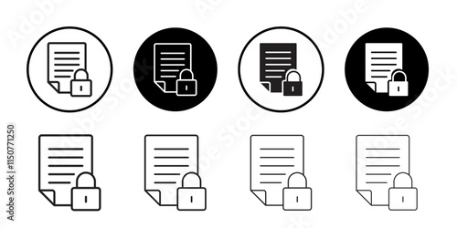 Confidential icon Flat art in black and white isolated