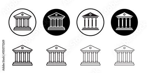 Court icon Flat art in black and white isolated