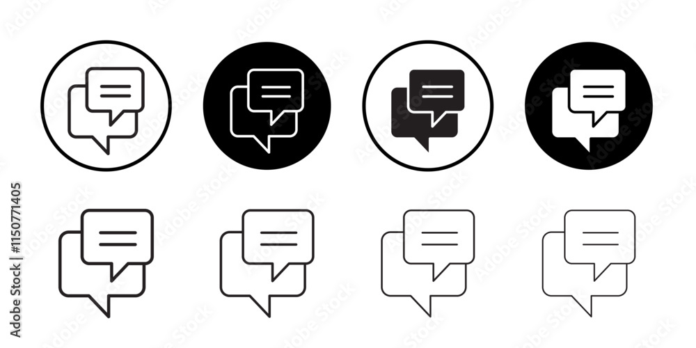 Discussion icon Flat art in black and white isolated Discussion icon Flat art in black and white isolated