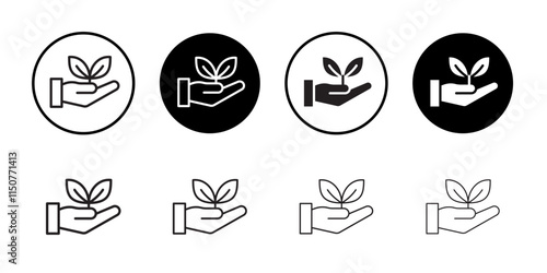 Eco-friendly icon Flat art in black and white isolated