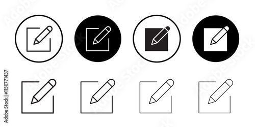 Edit icon Flat art in black and white isolated