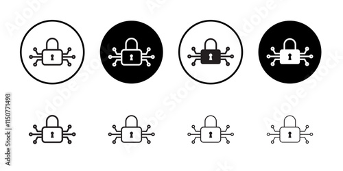 Encryption icon Flat art in black and white isolated