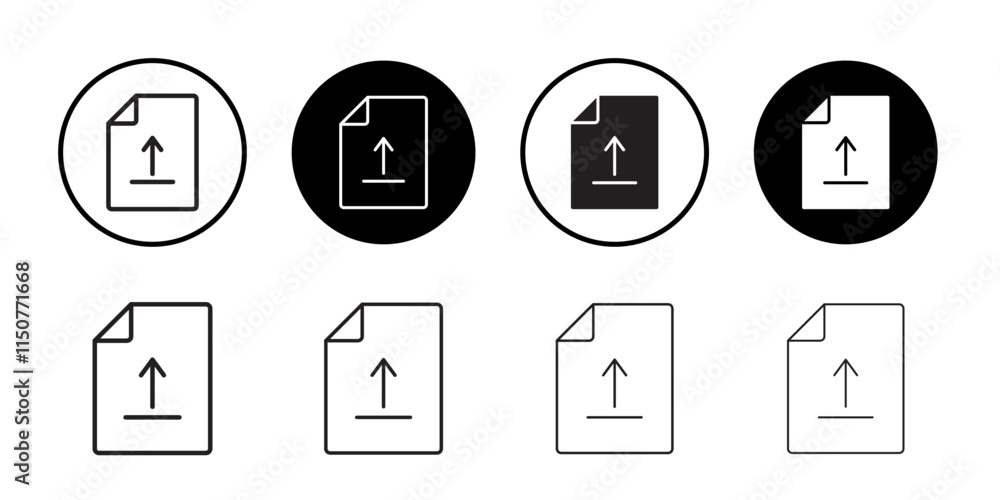 File upload icon Flat art in black and white isolated File upload icon Flat art in black and white isolated