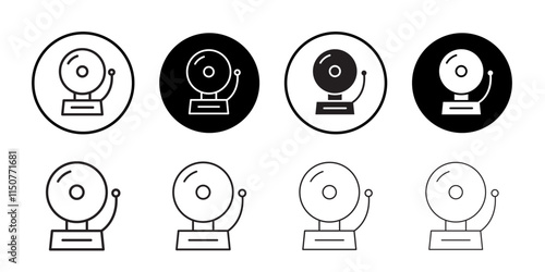 Fire alarm icon Flat art in black and white isolated