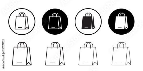 Gift bag icon Flat art in black and white isolated