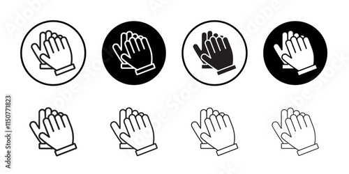 Glove icon Flat art in black and white isolated