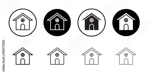 House icon Flat art in black and white isolated