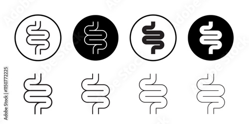 Intestines icon Flat art in black and white isolated