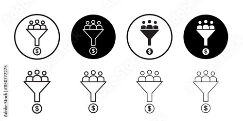 Lead conversion icon Flat art in black and white isolated