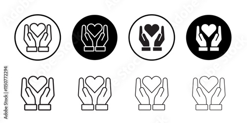 Life insurance icon Flat art in black and white isolated