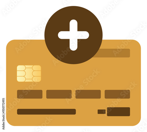 Gold Simple Debit Card with Plus Icon