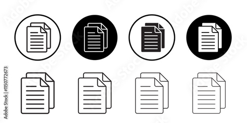 papers icon Flat art in black and white isolated